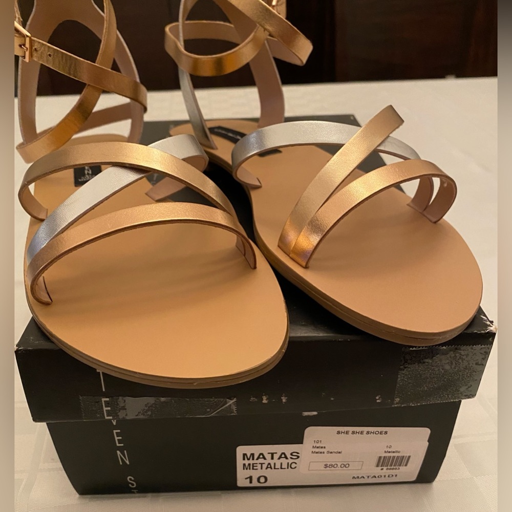 Steven by Steve Madden Mixed Metallic Matas Sandals - Picture 4 of 5